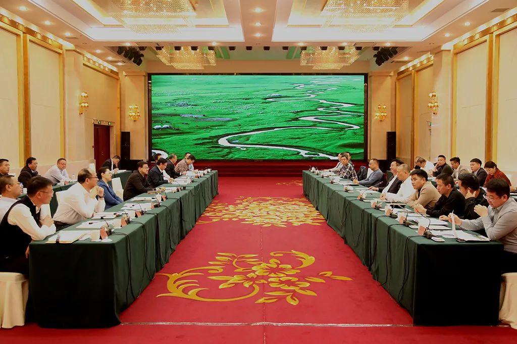 张佰成、罗青与应洪巨、胡兴荣、邹招波一行座谈